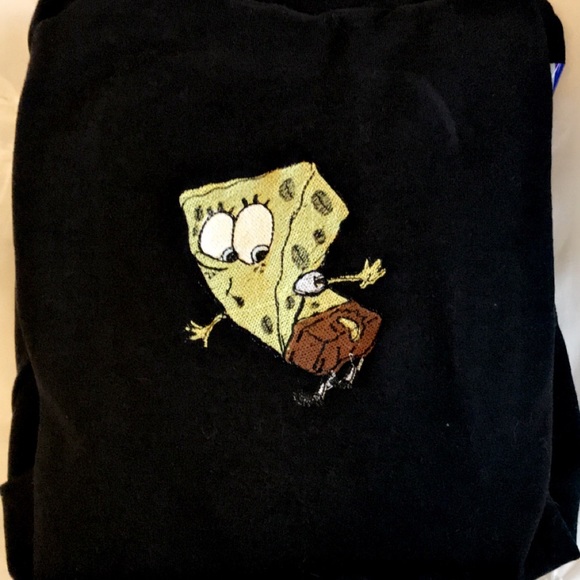 Spongebob Ripped Pants Embroidered Hoodie - Picture 9 of 12
